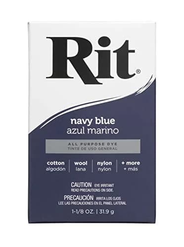 Rit All-Purpose Powder Dye Navy Blue 35g (1.2 oz) | Non-Toxic Fabric Dye for Cotton, Linen, Silk, Wool thumbnail 1