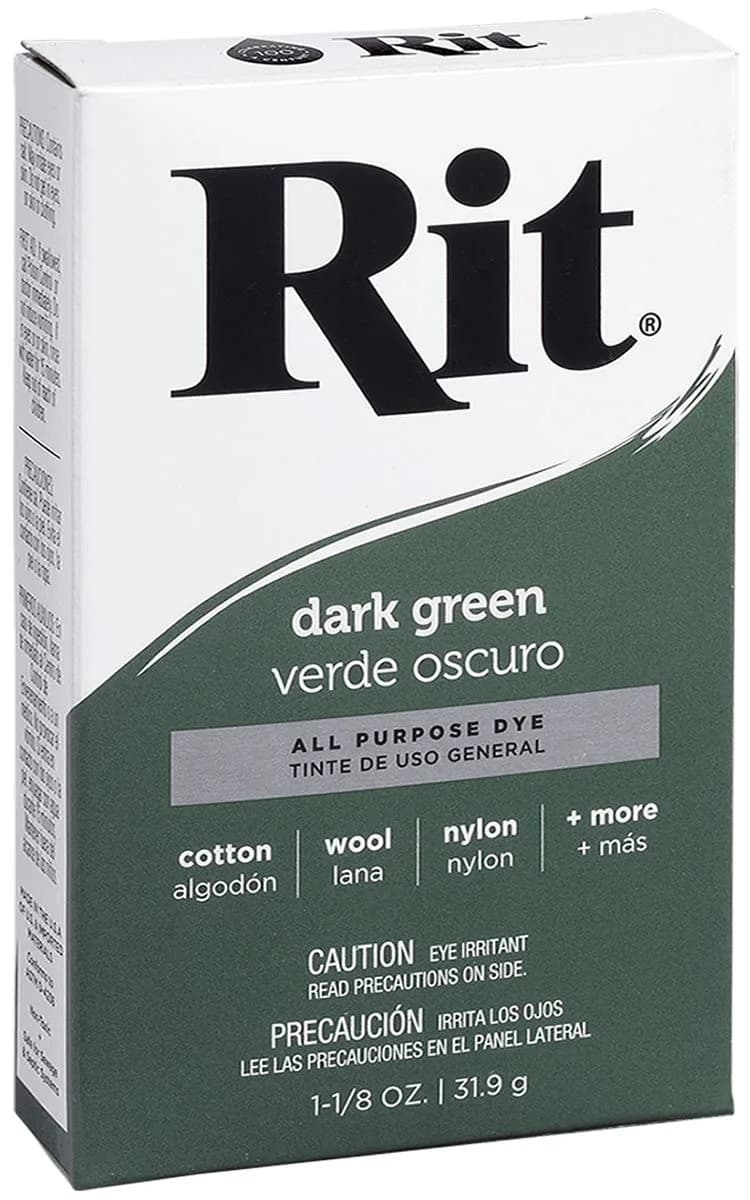 Rit Powder Fabric Dye - Dark Green | All-Purpose Dye for Cotton, Linen, Silk, Wool, Nylon - main product image