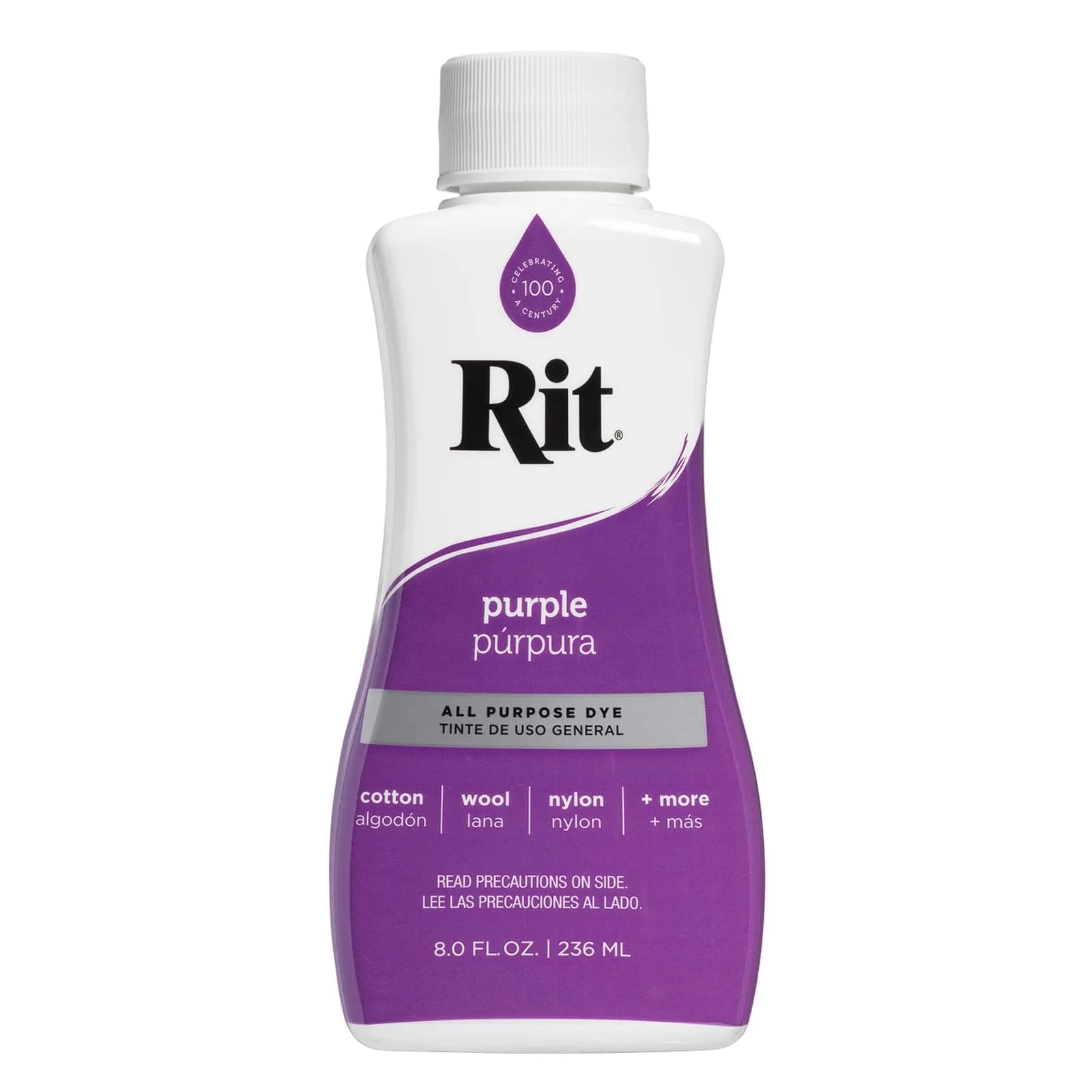 Rit All-Purpose Liquid Fabric Dye - Vibrant Purple Color for All Fabrics, 237ml - main product image
