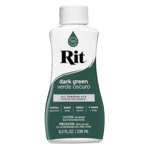Rit Liquid Fabric Dye - Dark Green (8 Fl Oz / 237ml) for Cotton, Linen, Silk, Wool, Rayon, Nylon - main product image
