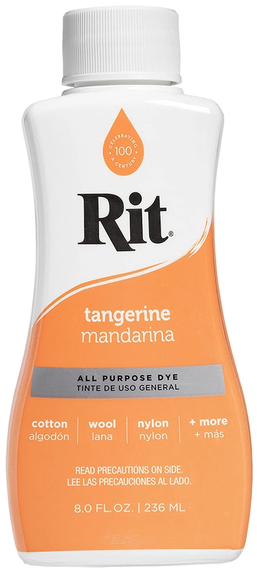 Rit All-Purpose Liquid Fabric Dye - Vibrant Tangerine Colour for Cotton, Linen, Silk, Wool, Rayon, Nylon - main product image