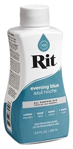 Rit All-Purpose Liquid Fabric Dye, Evening Blue 237ml (8 Fl Oz) | Concentrated Formula for Cotton, Linen, Silk, Wool, Rayon, Nylon thumbnail 1