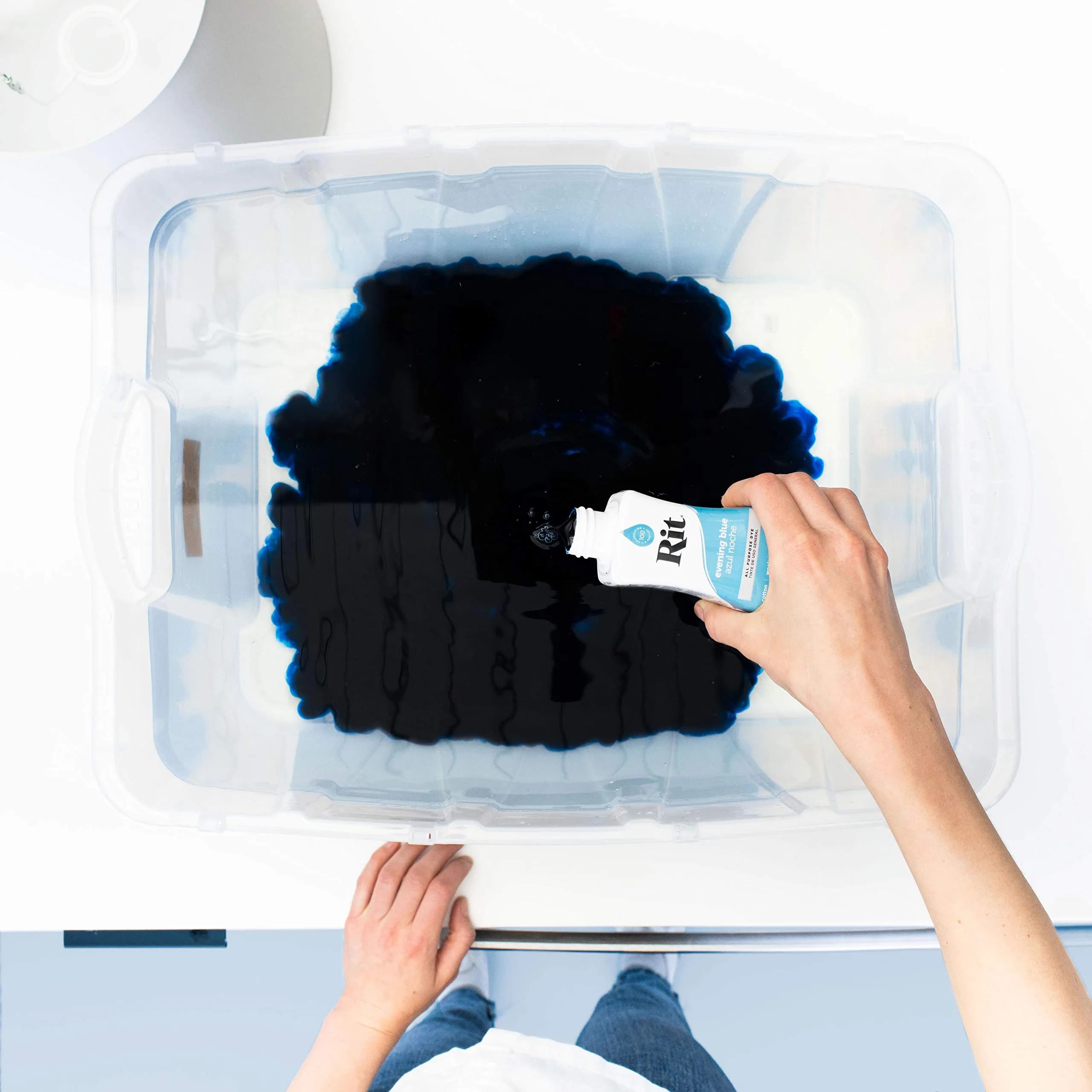Rit All-Purpose Liquid Fabric Dye, Evening Blue 237ml (8 Fl Oz) | Concentrated Formula for Cotton, Linen, Silk, Wool, Rayon, Nylon - view 2