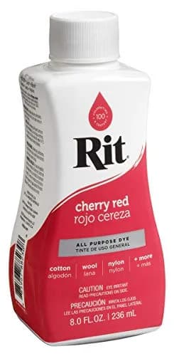 Rit Liquid Fabric Dye, Cherry Red 237ml (8 Fl Oz) - Vibrant Concentrated Color for Cotton, Linen, Silk, Wool, Rayon, Nylon thumbnail 1