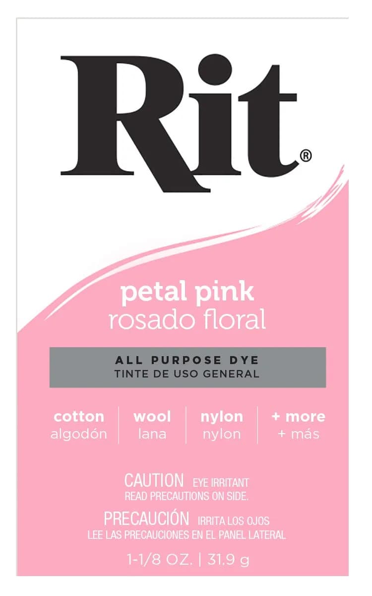 Rit Powder Fabric Dye - Petal Pink | Vibrant Colour for Cotton, Linen, Silk, Wool, Nylon - main product image