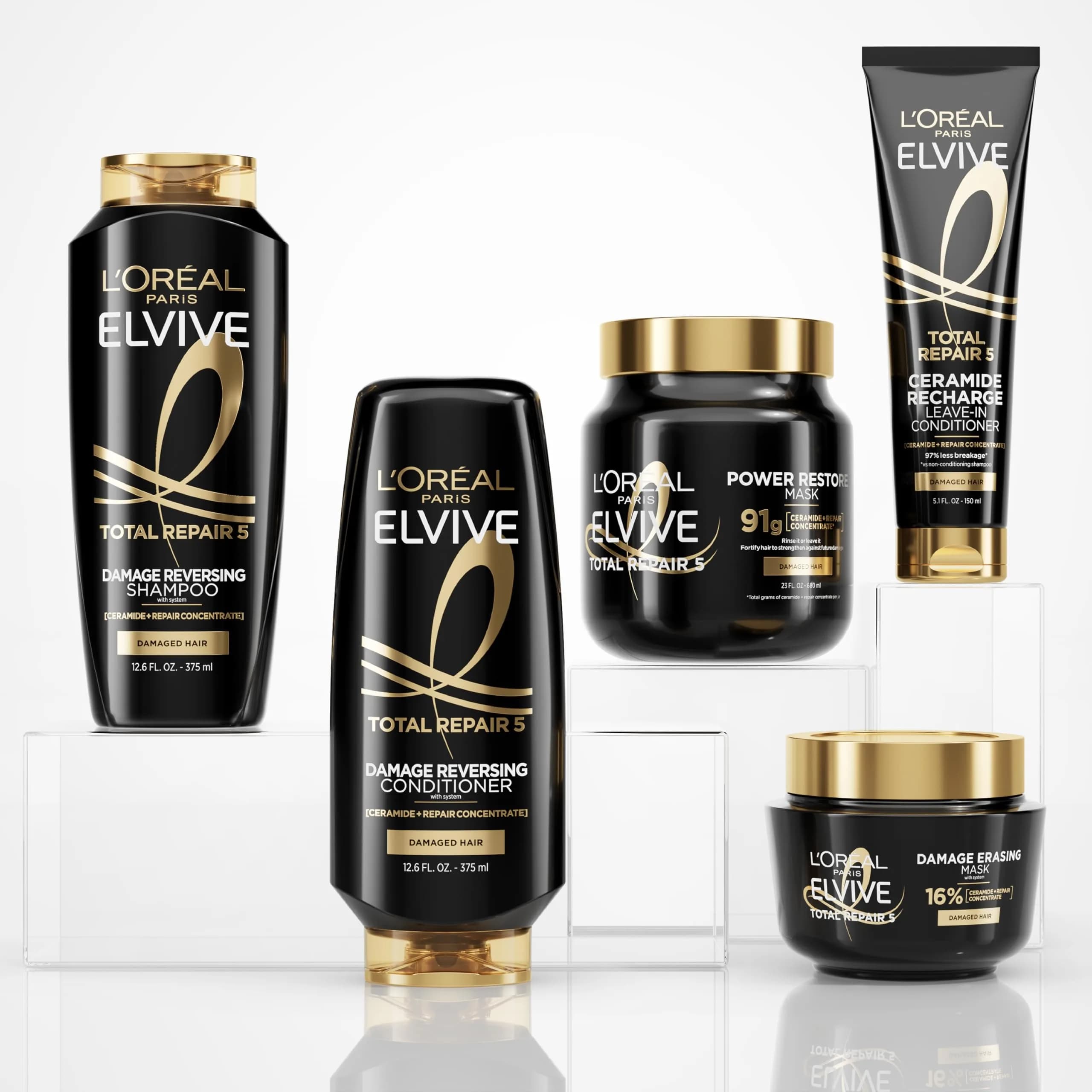 L'Oreal Paris Elvive Total Repair 5 Damage Erasing Balm Mask 250ml (8.5 fl oz) | Intensive Hair Repair Treatment - view 9
