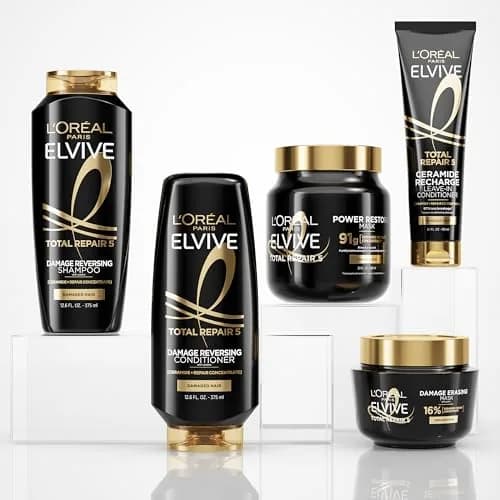 L'Oreal Paris Elvive Total Repair 5 Damage Erasing Balm Mask 250ml (8.5 fl oz) | Intensive Hair Repair Treatment thumbnail 9