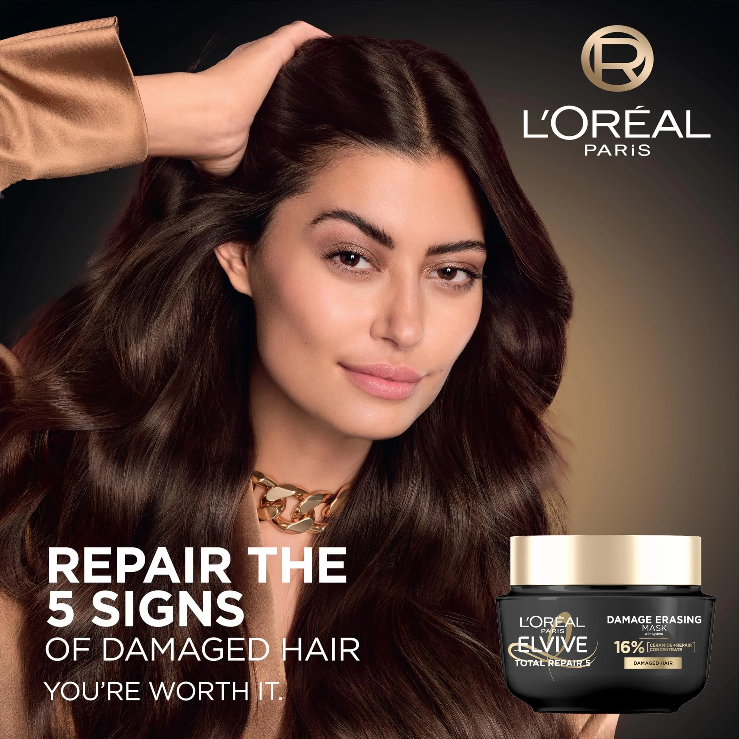 L'Oreal Paris Elvive Total Repair 5 Damage Erasing Balm Mask 250ml (8.5 fl oz) | Intensive Hair Repair Treatment - view 4