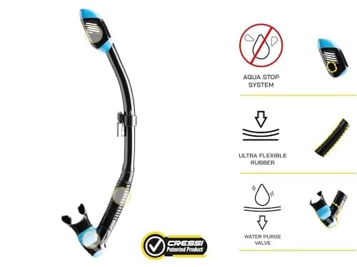 Cressi Supernova Dry Snorkel | Dry Top, Hypoallergenic Silicone, Adult Unisex thumbnail 3
