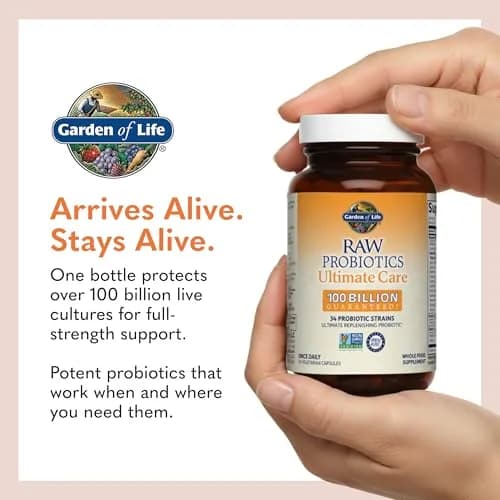 Garden of Life Raw Probiotics Ultimate Care 30 Vegetarian Capsules | 100 Billion CFU Probiotic for Gut Health thumbnail 7