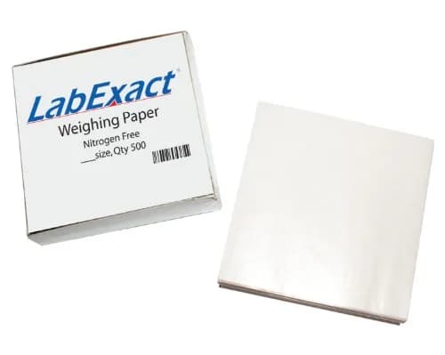 LabExact W44 Cellulose Weighing Paper Sheets 10.16 cm x 10.16 cm (4 x 4 Inches) | Nitrogen-Free, Non-Absorbing, High-Gloss, Pack of 500 thumbnail 1