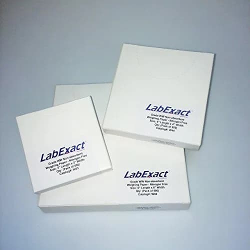 LabExact W44 Cellulose Weighing Paper Sheets 10.16 cm x 10.16 cm (4 x 4 Inches) | Nitrogen-Free, Non-Absorbing, High-Gloss, Pack of 500 thumbnail 3
