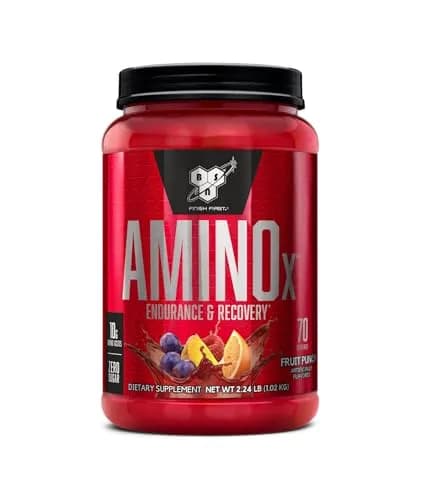 BSN Amino X Recovery Powder with BCAAs, Fruit Punch, 1kg (35.84oz) | Stimulant-Free Muscle Recovery & Endurance Support thumbnail 1