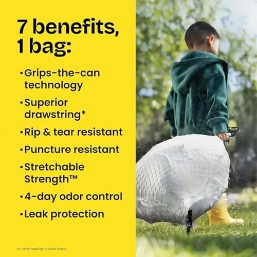Glad ForceFlex Tall Kitchen Trash Bags 13 Gallon Grey 80 Count | Odor Control & Leak Protection thumbnail 5