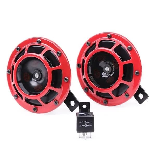 Hella Red Super Tone Horn Set 12V (2-Pack, 125mm Width) | High/Low Frequency Sound thumbnail 6