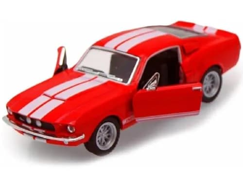 KiNSMART 1967 Ford Shelby Mustang GT500 Red 1:38 Scale 5 Inch Diecast Model Toy Car | Authentic American Muscle Replica thumbnail 1
