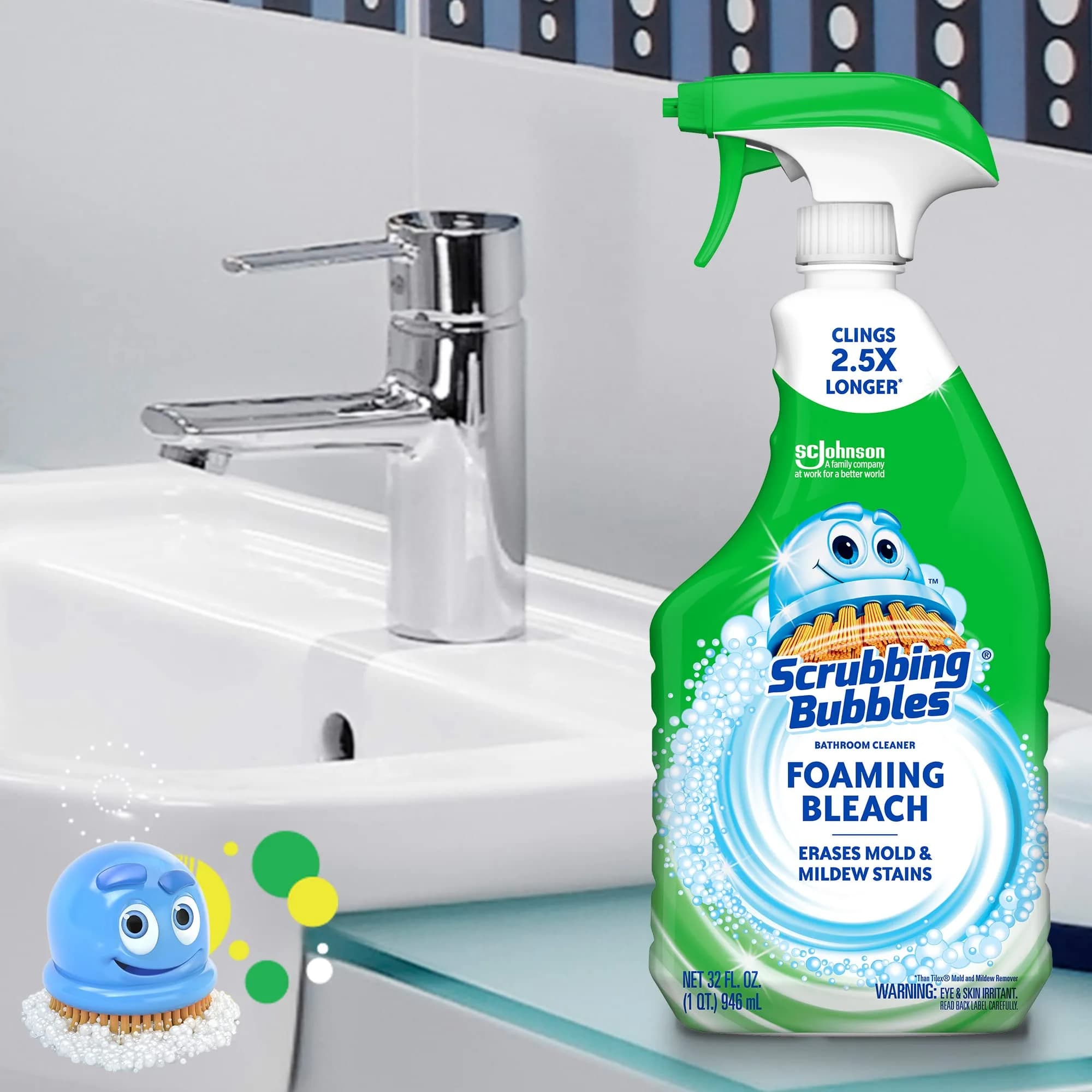 Scrubbing Bubbles Foaming Bleach Bathroom Cleaner 946ml (32oz) Pack of 8 | Erases Mold & Mildew - view 5