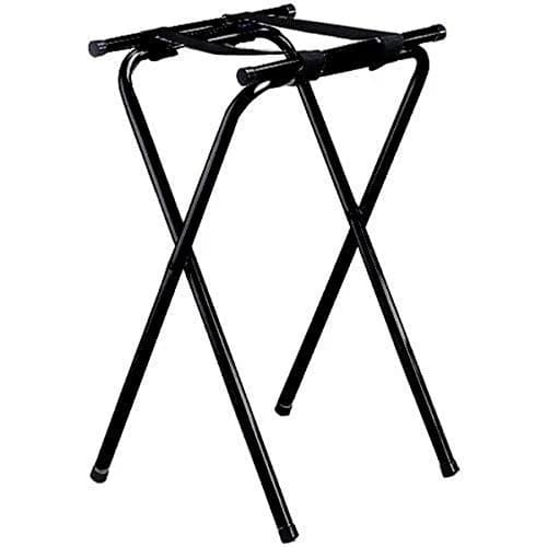 Tablecraft ITEM_STAND 24BK Double Bar Metal Folding Tray Stand 31" | Commercial Restaurant Use thumbnail 1