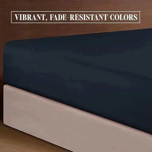 Elegant Comfort Full Bed Linen Set | Wrinkle-Resistant Microfiber Bedding (Full, Black) thumbnail 6