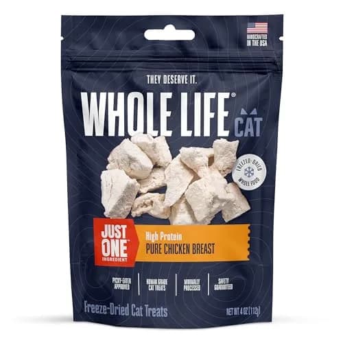 Whole Life Pet Products Just One Chicken Freeze Dried Cat Treats 113g (4 oz) | Single Ingredient Protein-Rich Cat Snacks thumbnail 1