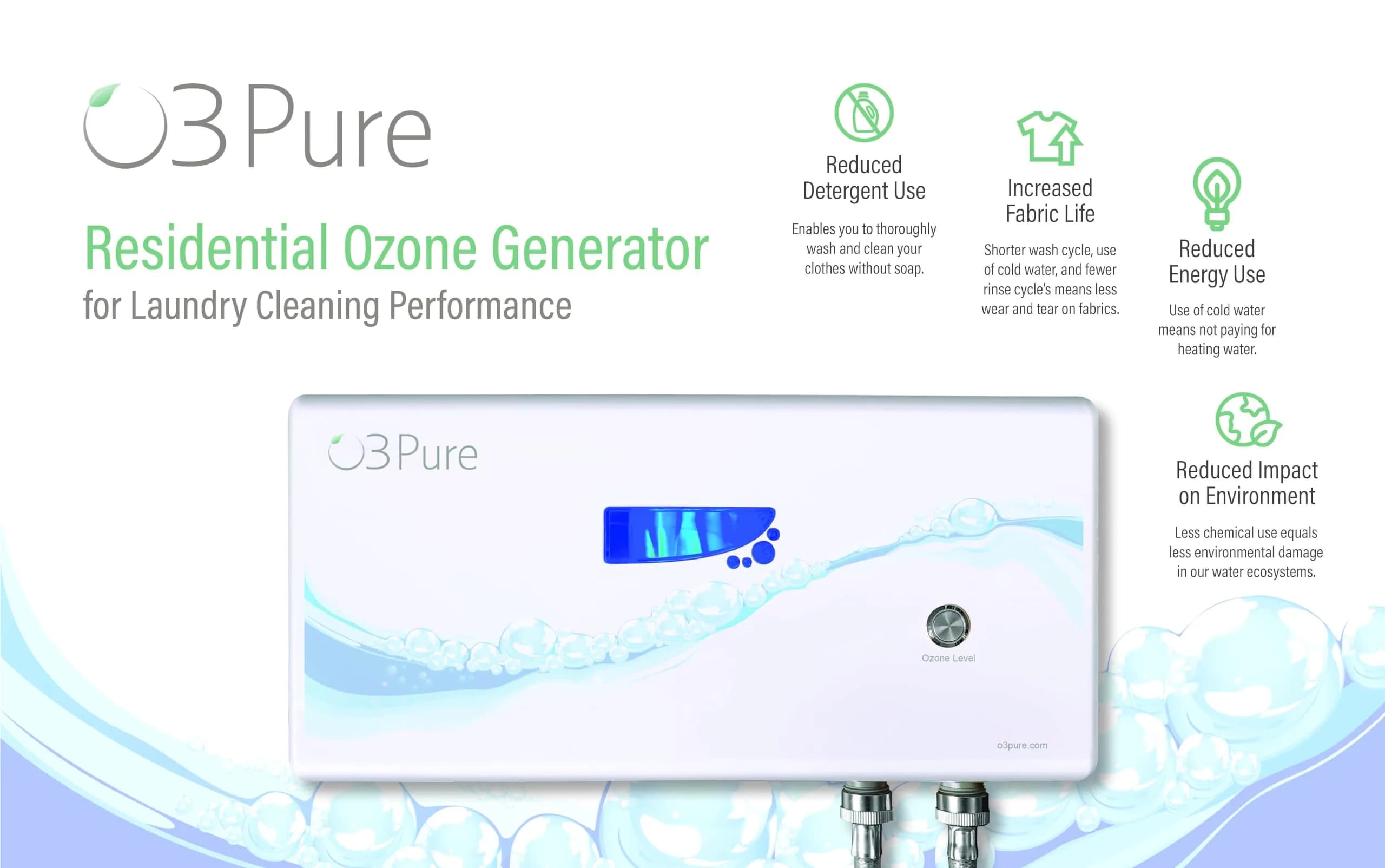 O3 Pure Professional Ozone Eco Laundry Washer System - Newest Generation | Detergent-Free Cleaning for Sensitive Skin - view 3