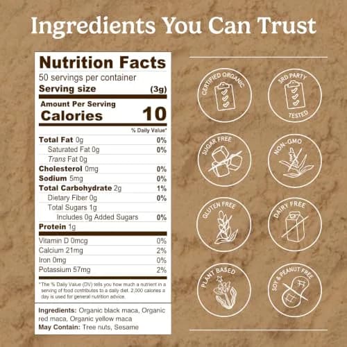 Organic Traditions Maca X 6 Root Powder 5.3oz | Concentrated Blend for Daily Vitality thumbnail 2