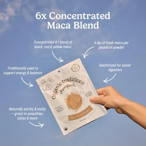 Organic Traditions Maca X 6 Root Powder 5.3oz | Concentrated Blend for Daily Vitality thumbnail 3