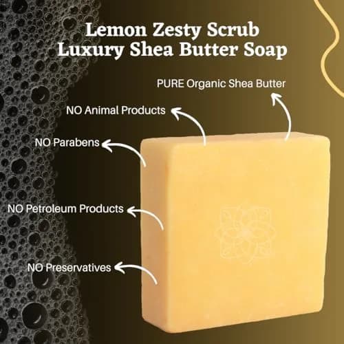 Majestic Lather Lemon Handmade Bar Soap for Face & Body | Gentle Exfoliating & Moisturizing thumbnail 5