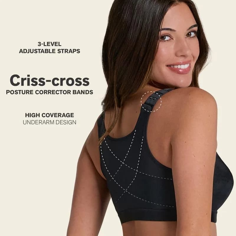 Leonisa Women's Posture Corrector Wireless Back Support Bra, 36C | Supportive & Comfortable thumbnail 2