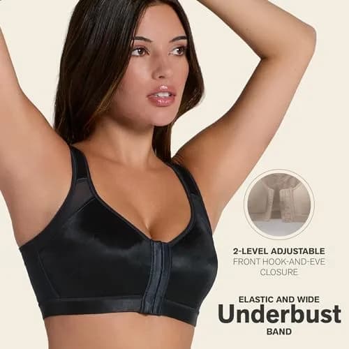 Leonisa Women's Posture Corrector Wireless Back Support Bra, 36C | Supportive & Comfortable thumbnail 4