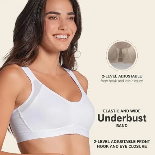 Leonisa Women's Posture Corrector Wireless Back Support Bra, White, 34C | Gentle Support & Posture Aid thumbnail 3
