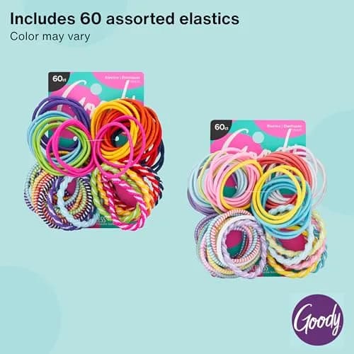 Goody Kids Ouchless Elastic Hair Ties 60 Ct Assorted Colors | Gentle Hold for Fine to Medium Hair thumbnail 5