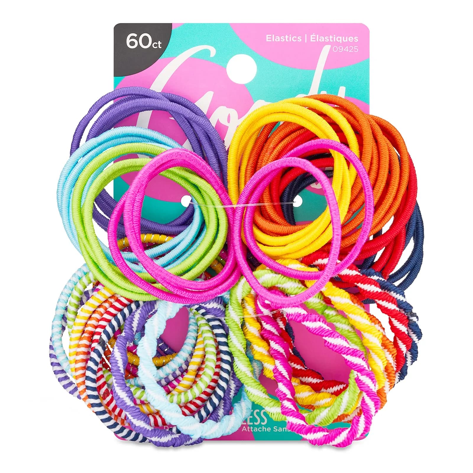 Goody Kids Ouchless Elastic Hair Ties, 40 Count (Pack of 2) | No-Snag, Pain-Free Ponytail Holders for All Hair Types — Assorted Colors