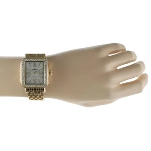 Peugeot Women's Rectangle Crystal Bezel Roman Numeral Bracelet Watch | Elegant Mother-of-Pearl Dial (30mm) for Women thumbnail 5