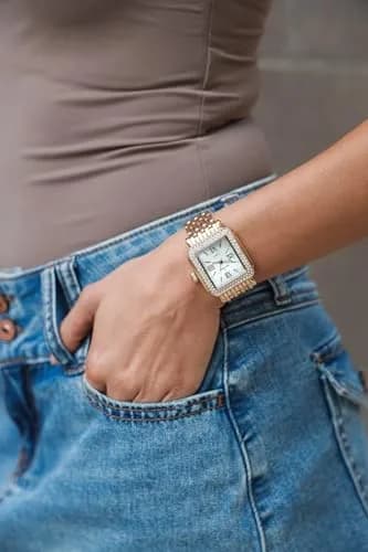 Peugeot Women's Rectangle Crystal Bezel Roman Numeral Bracelet Watch | Elegant Mother-of-Pearl Dial (30mm) for Women thumbnail 8
