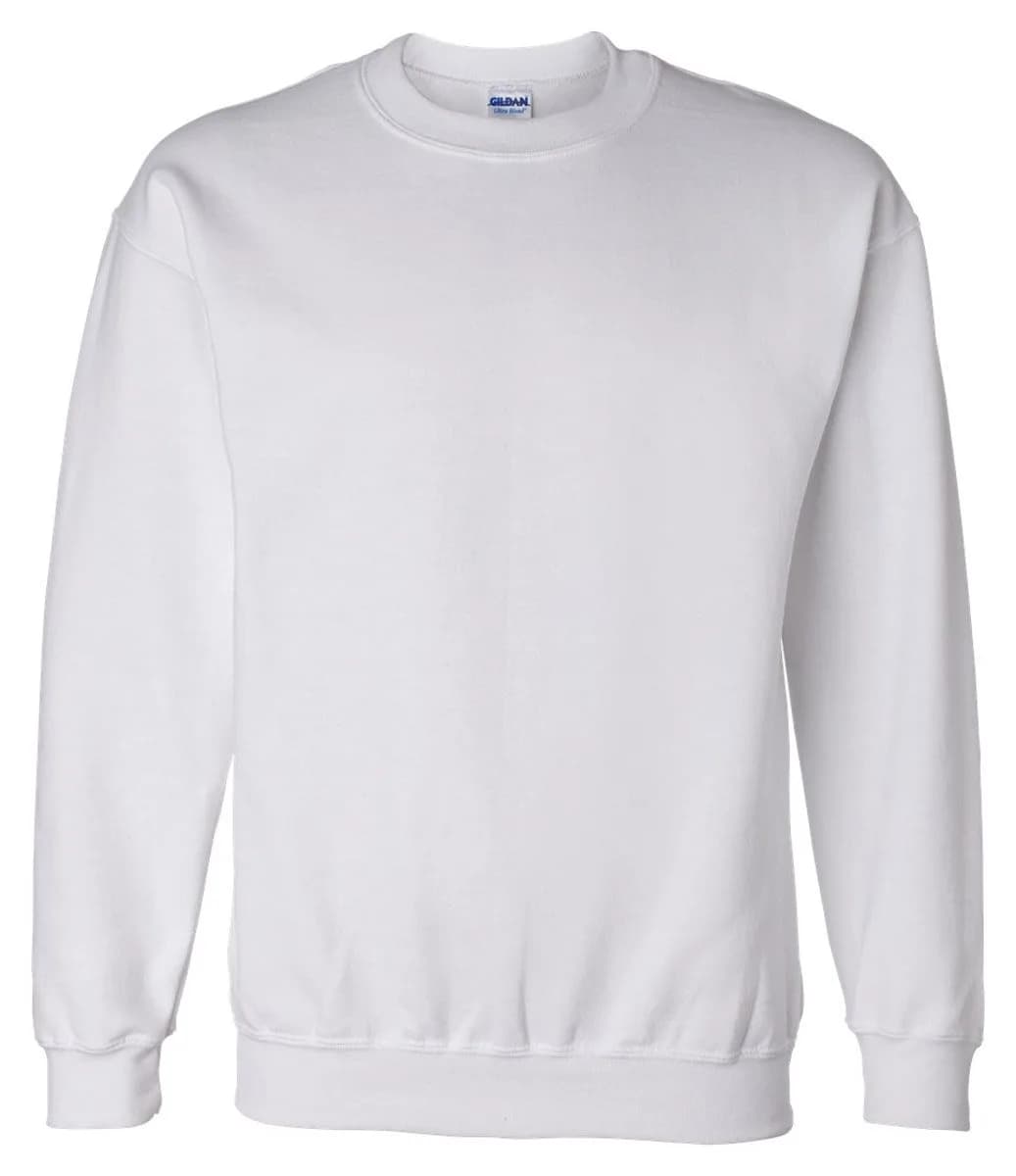 Gildan Adult DryBlend® 9 oz. Fleece Crew Sweatshirt Medium White | 255 g (9 oz) Crew Neck Long Sleeve