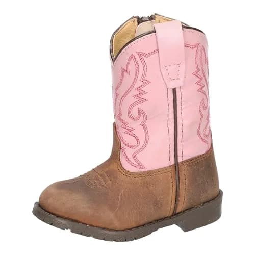 Smoky Mountain Boots Toddler Hopalong Boot, Brown Distress/Pink, 7 | Western Style for Active Toddlers thumbnail 1