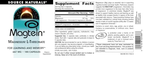 Source Naturals Magtein Magnesium L-Threonate 667mg | Supports Brain & Memory (70-120 chars) thumbnail 4