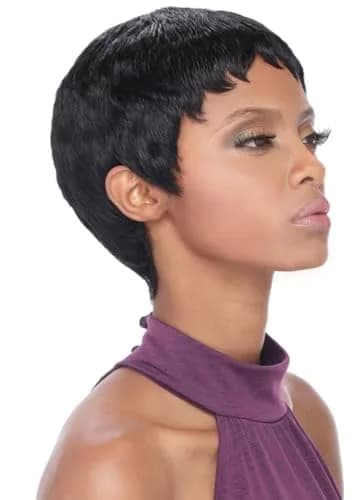 Outre Human Hair Wig PIXIE MEDIUM BROWN 4 | Short Pixie Cut, Full Wig, Straight Style thumbnail 2