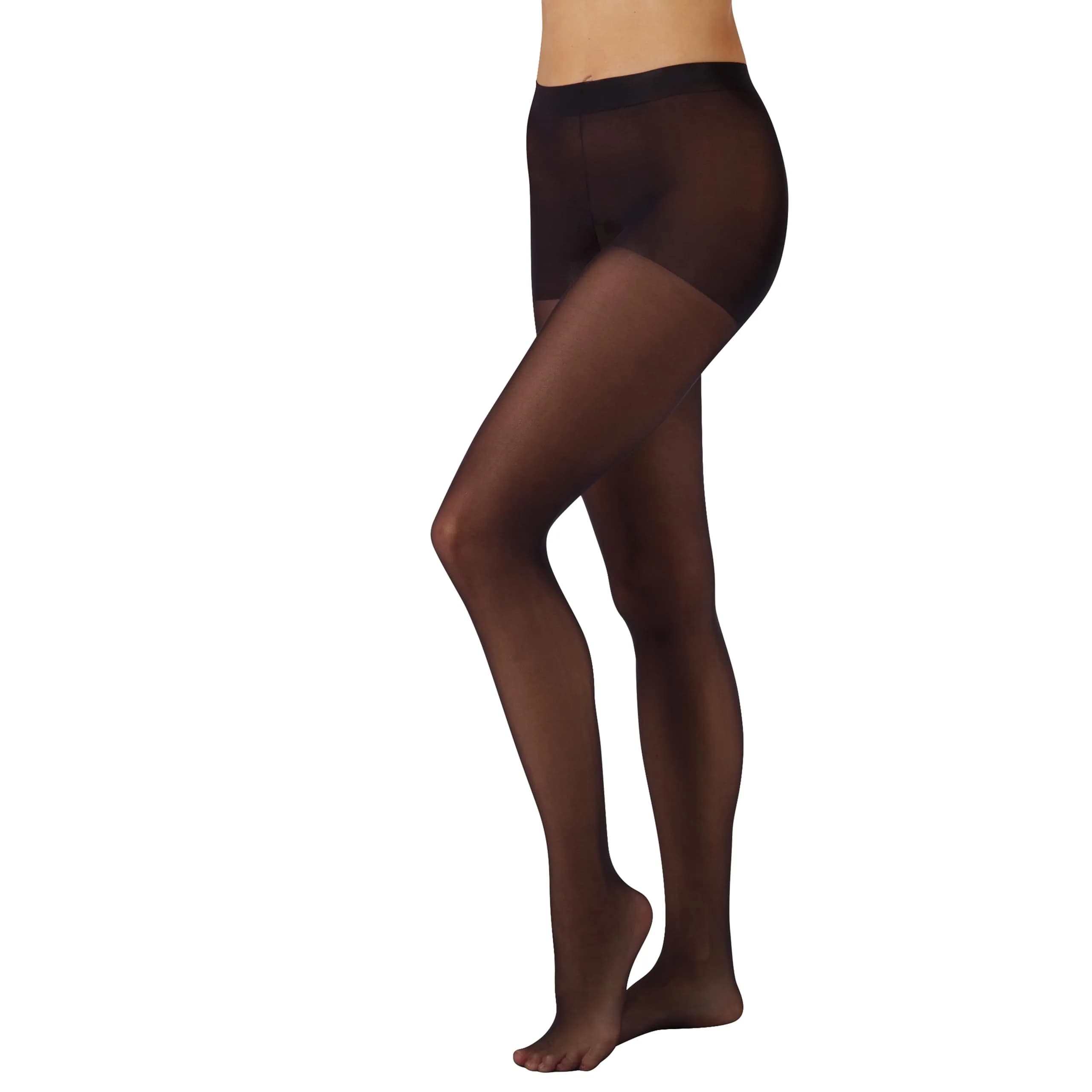 L'eggs Casual Women's Seasonless Tights for Year Round Wear | Sheer Toe, Black, Medium
