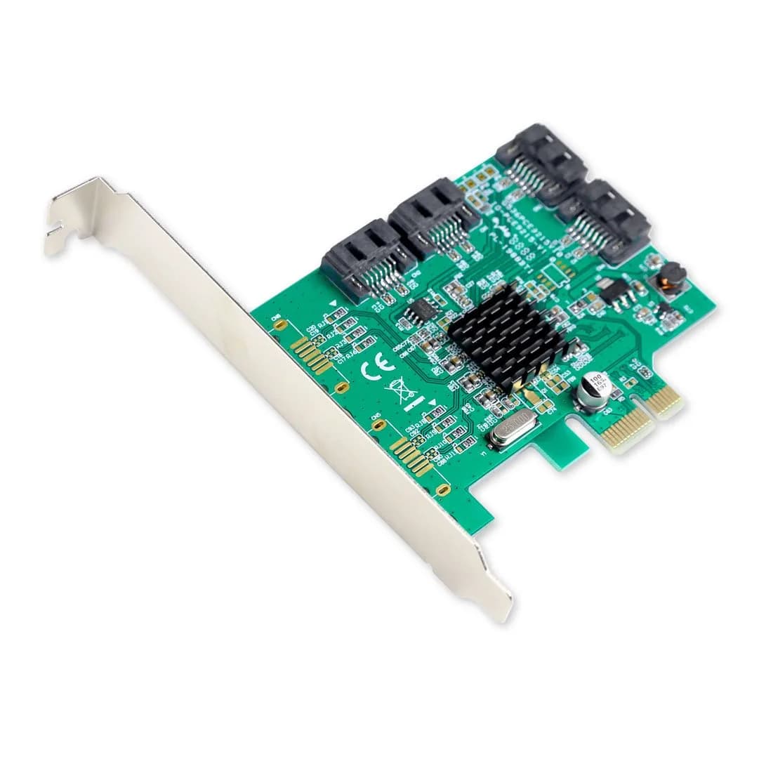 4 Port SATA III Expansion Card with Low Profile Bracket - 6Gbps SATA 3.0 PCI Express x1 Marvell 9215 - main product image