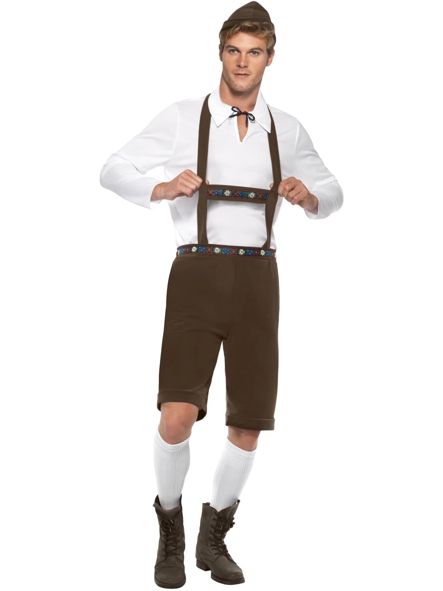 Smiffys Bavarian Man Costume, Brown, L - US Size 42"-44" | Bavarian Dress for Men