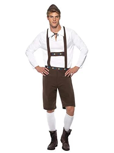 Smiffys Bavarian Man Costume, Brown, L - US Size 42"-44" | Bavarian Dress for Men thumbnail 2