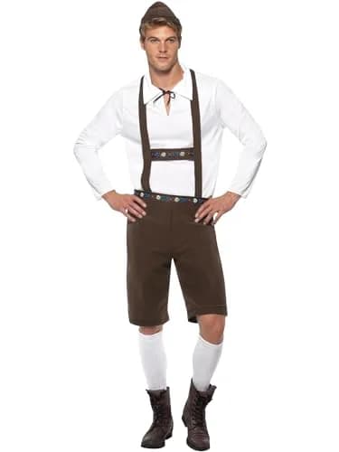 Smiffys Bavarian Man Costume, Brown, L - US Size 42"-44" | Bavarian Dress for Men thumbnail 3