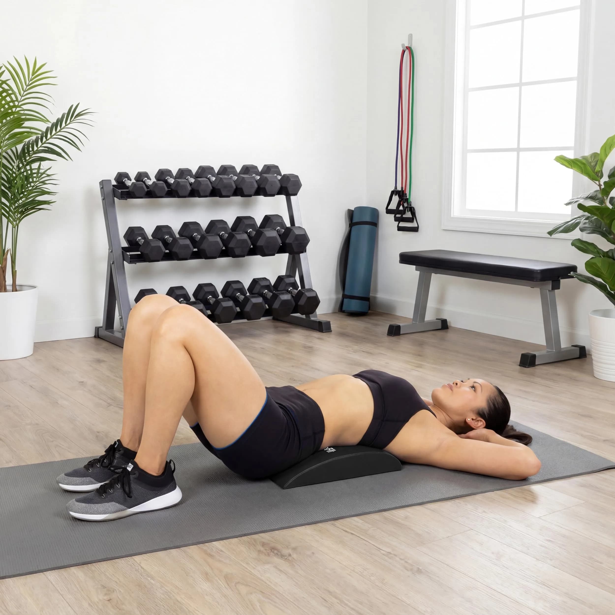 ProsourceFit Black Abdominal Mat 38cm (15") x 30cm (12") x 6.35cm (2.5") | High Density Core Trainer for Workouts - view 5