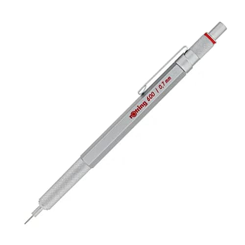 rOtring 600 Mechanical Pencil 0.7mm Silver Metal Barrel | Precision Writing Instrument for Technical Drawing thumbnail 1
