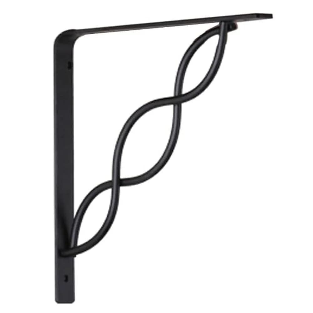 Knape & Vogt Black Shelf Bracket 8-inch | Elegant Scroll Style Support for Shelves — Black