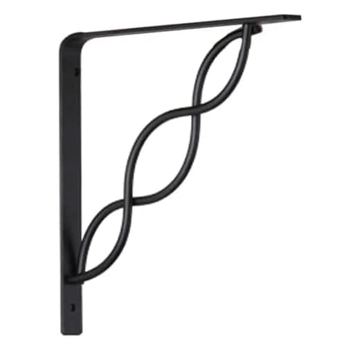 Knape & Vogt Black Shelf Bracket 8-inch | Elegant Scroll Style Support for Shelves thumbnail 1