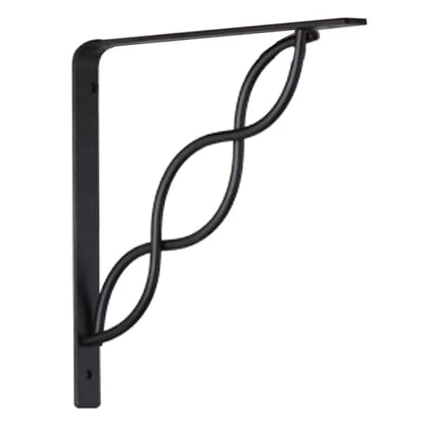 Knape & Vogt Black Shelf Bracket 8-inch | Elegant Scroll Style Support for Shelves thumbnail 3