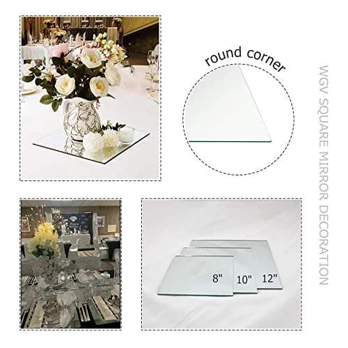 WGVI Home & Kitchen Mirror Set 12" Square | Modern Frameless Decor for Walls & Tables thumbnail 4